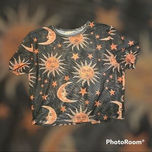 Mesh sun and moon shirt